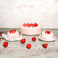 Pastel fresas con crema vegano individual