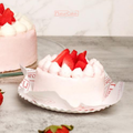 Pastel fresas con crema individual (2 porciones) Con o sin lácteos.
