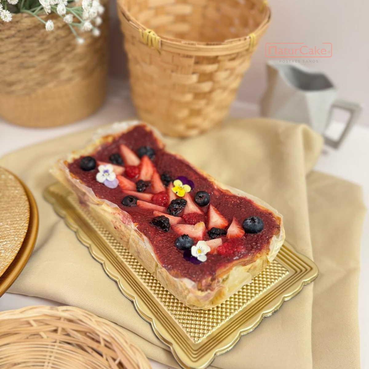 Panqué de cheesecake con mermelada